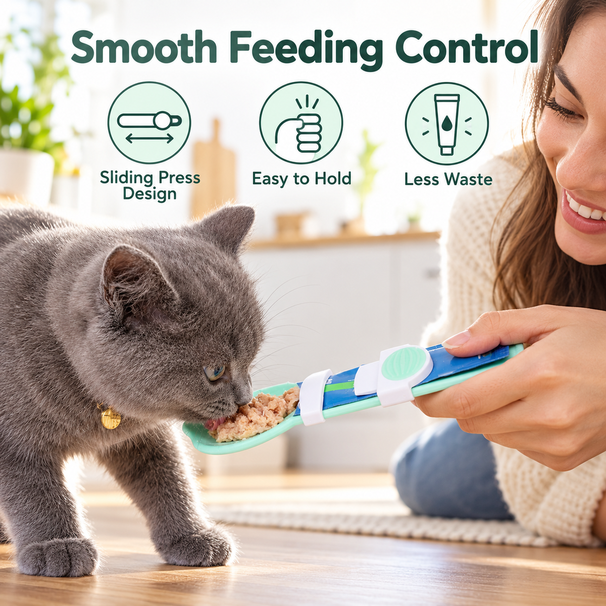 Sliding Cat Treat Squeeze Spoon