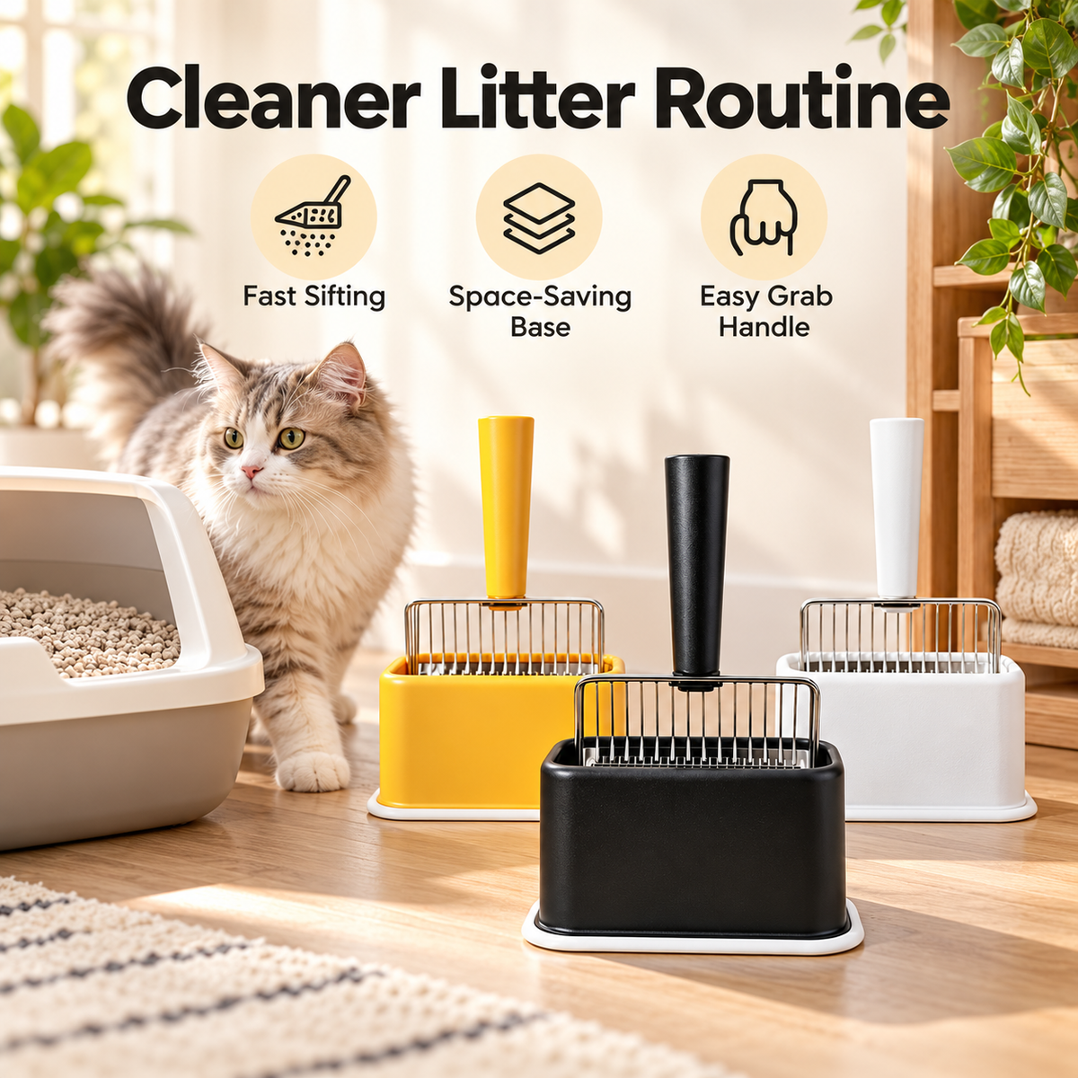 Cat Litter Scoop with Base