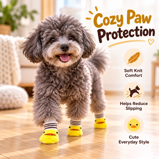 Cute Duck Pattern Dog Socks