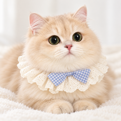 Ruffled Bow Pet Collar