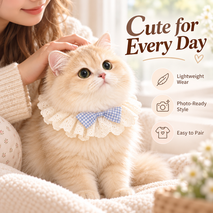 Ruffled Bow Pet Collar